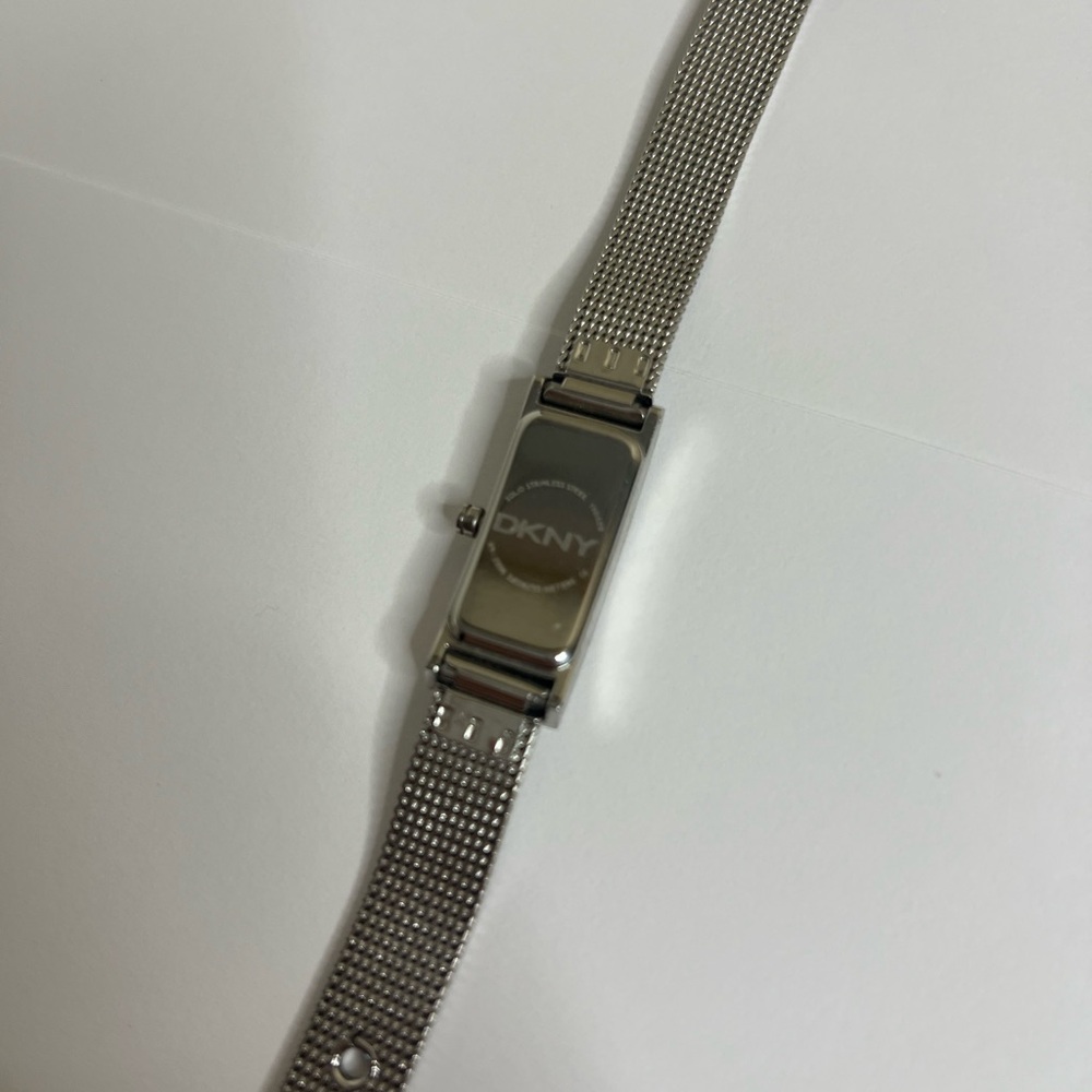 Dkny Silver Mesh Bracelet Watch Rectangular Face - image 3